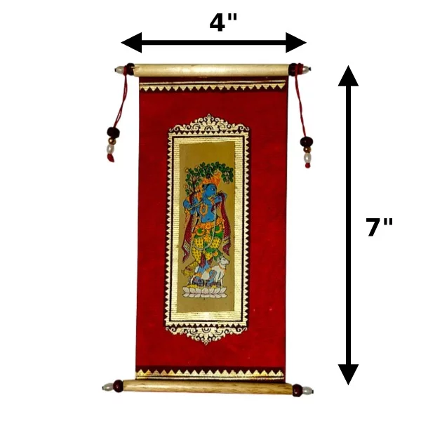 Palm Leaf (Taal-Patra) Krishna With Flute Money Envelope/Lifafa - Image 3