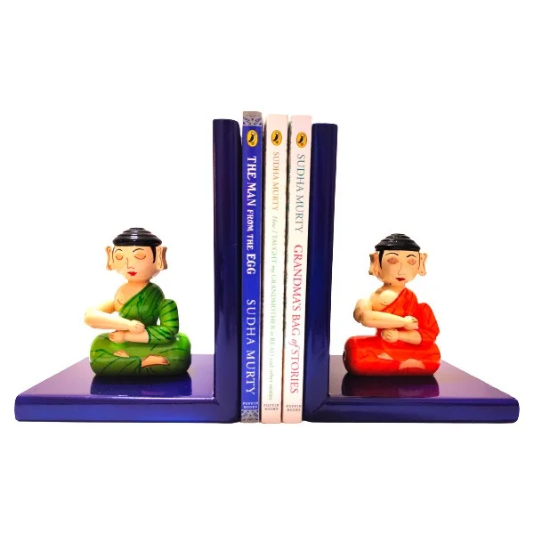 Handmade Wooden Buddha Bookend