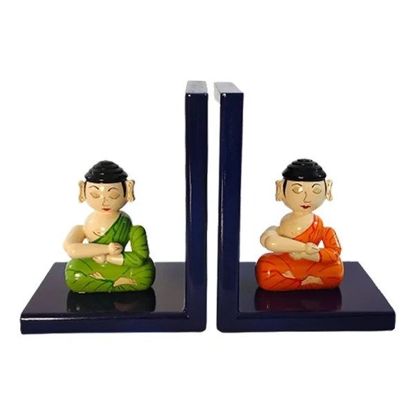 Handmade Wooden Buddha Bookend - Image 2