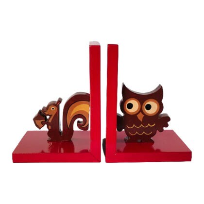 Handmade Wooden Owl & Squirrel Bookend - Image 3
