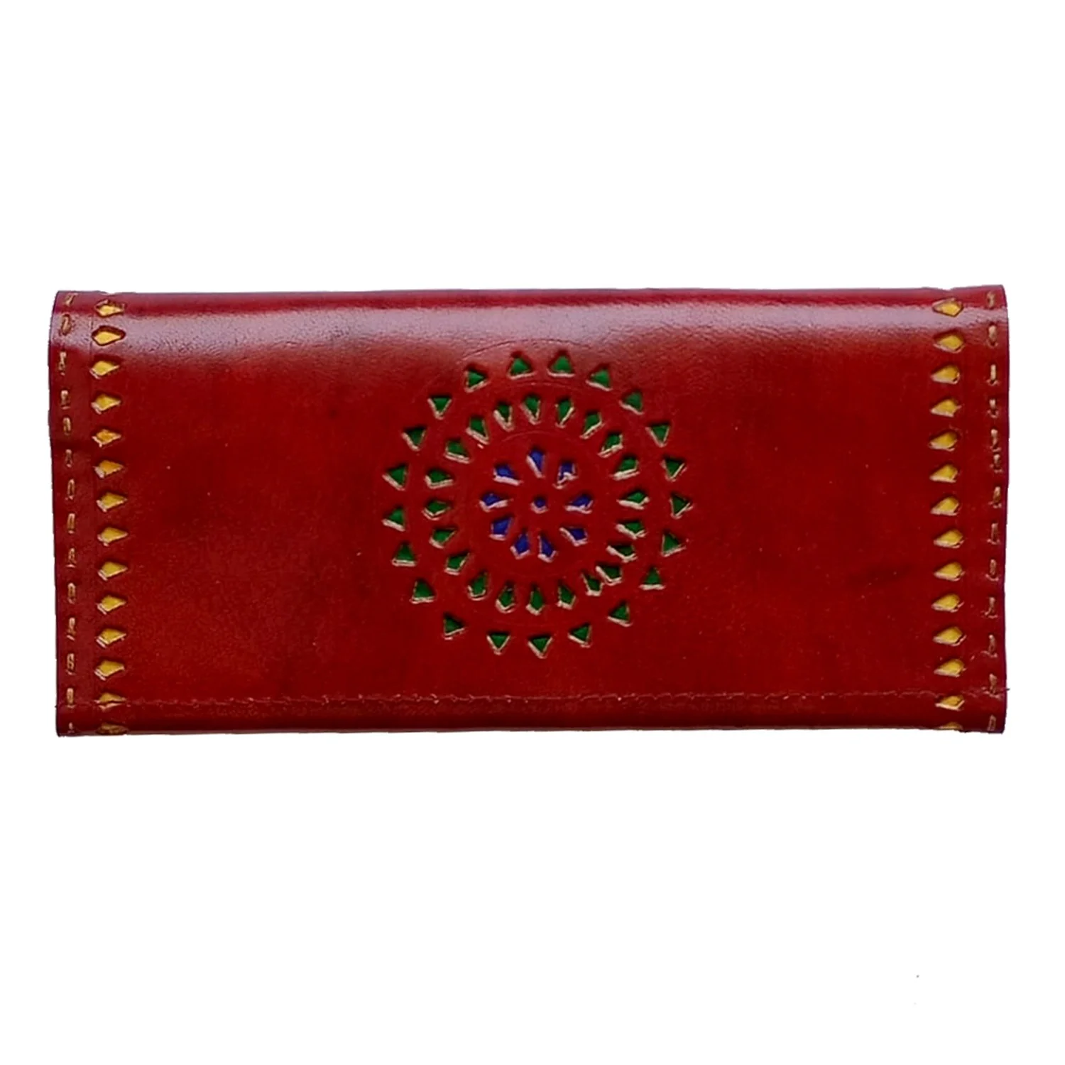 Handcrafted Kutchi leather Mashru silk Wallet - Image 4