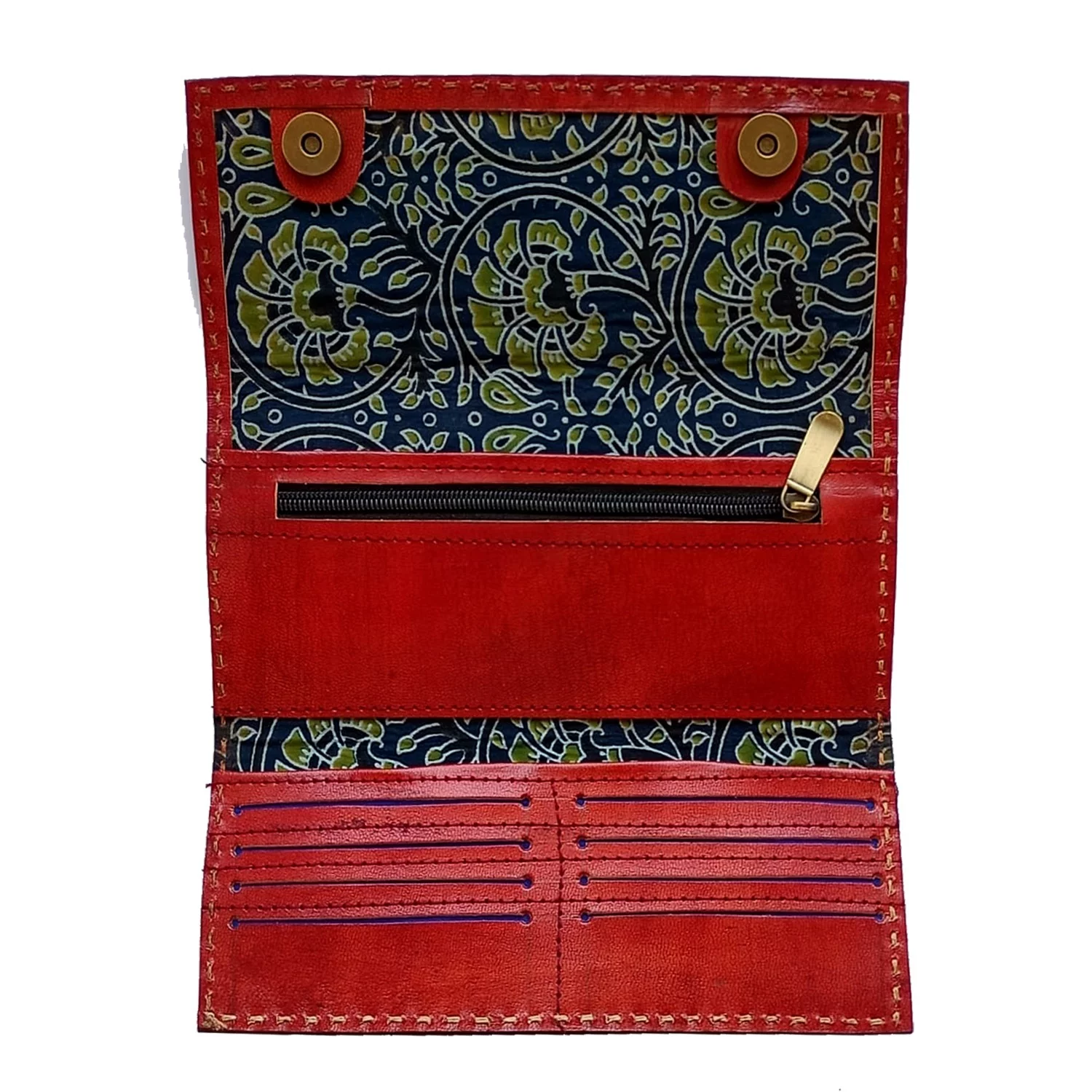Handcrafted Kutchi leather Mashru silk Wallet - Image 2