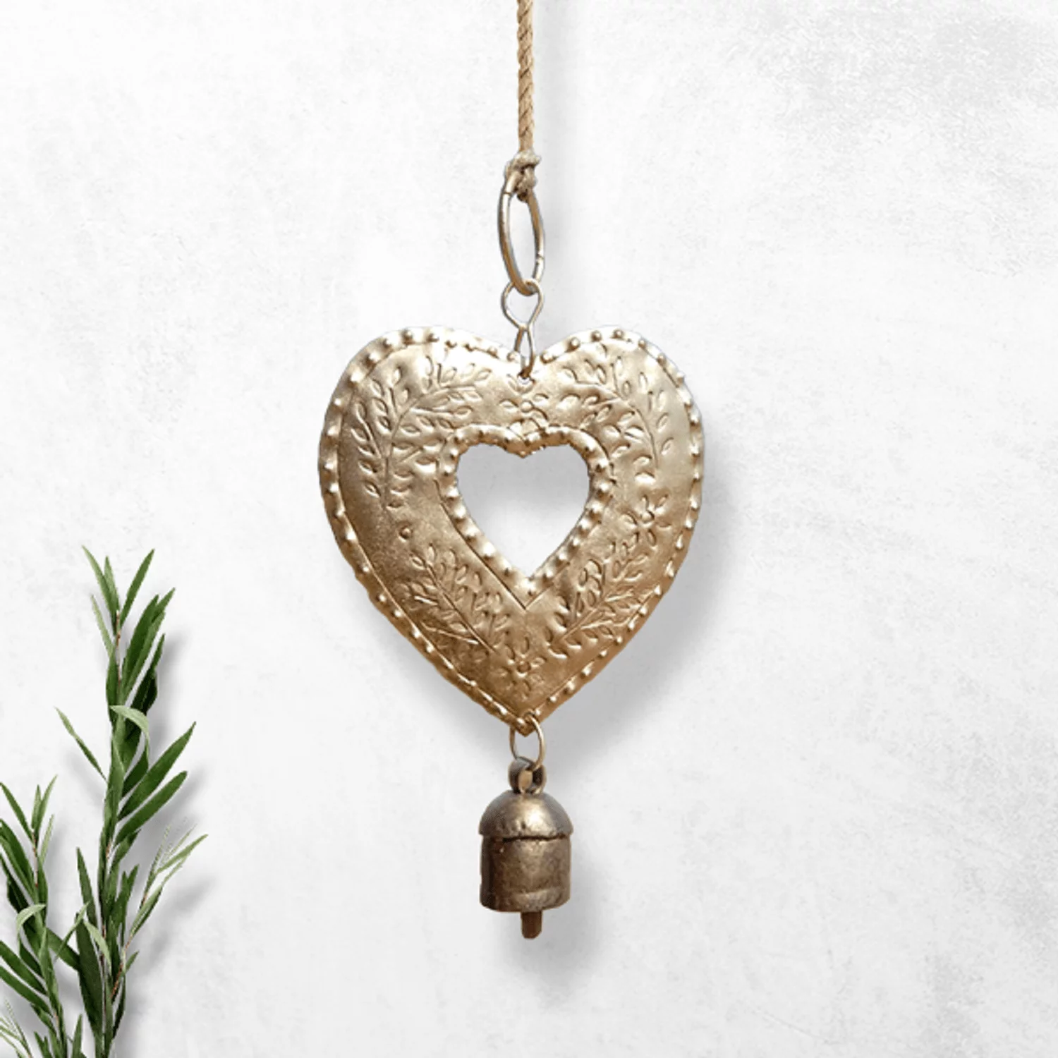 kutchi Bell Metal Handcrafted Heart Shape Chimes