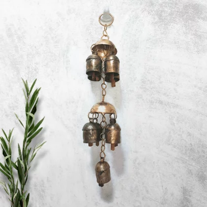 kutchi Bell Metal Handcrafted 9 Bells Jhoomar Chimes