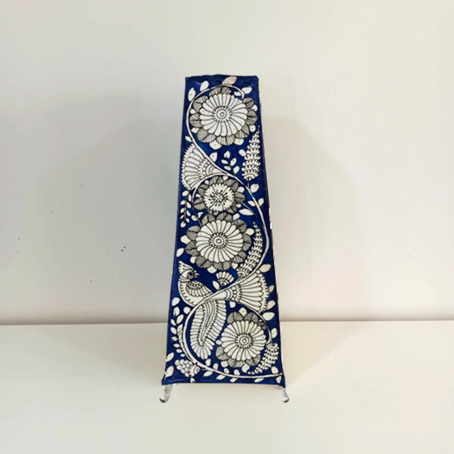 Hand Painted Leather Tall Lamp with holder and wire - Image 2