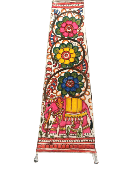 Hand Painted Leather Tall Lamp with holder and wire - Image 2