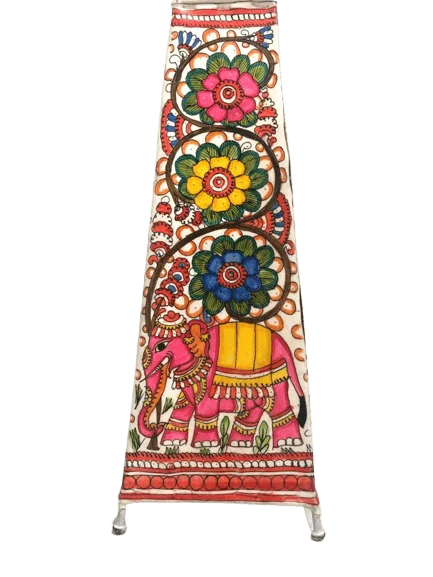 Hand Painted Leather Tall Lamp with holder and wire - Image 2