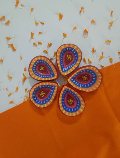 Hand Painted Terracotta Diya (Set of 10) - Image 3