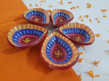 Hand Painted Terracotta Diya (Set of 10) - Image 2
