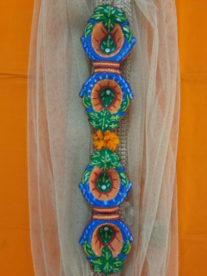 Hand Painted Terracotta Diya (Set of 4)