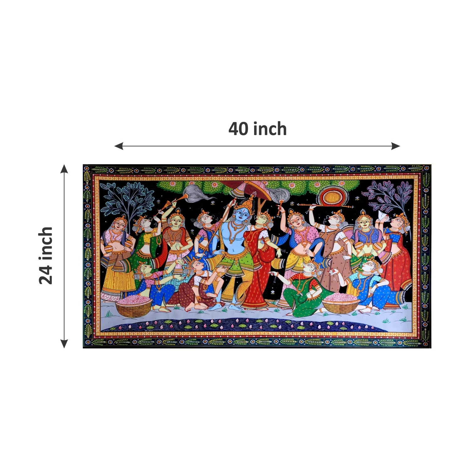 Radha Krishna Pattachitra Painting - Image 2