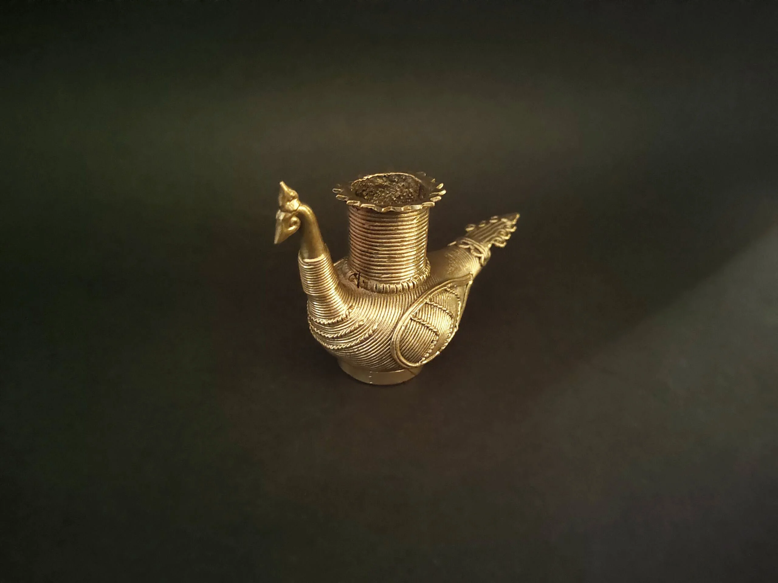 Handcrafted Dhokra Peacock Candle Holder - Image 4