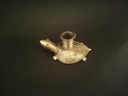 Handcrafted Dhokra Tortoise Candle Holder