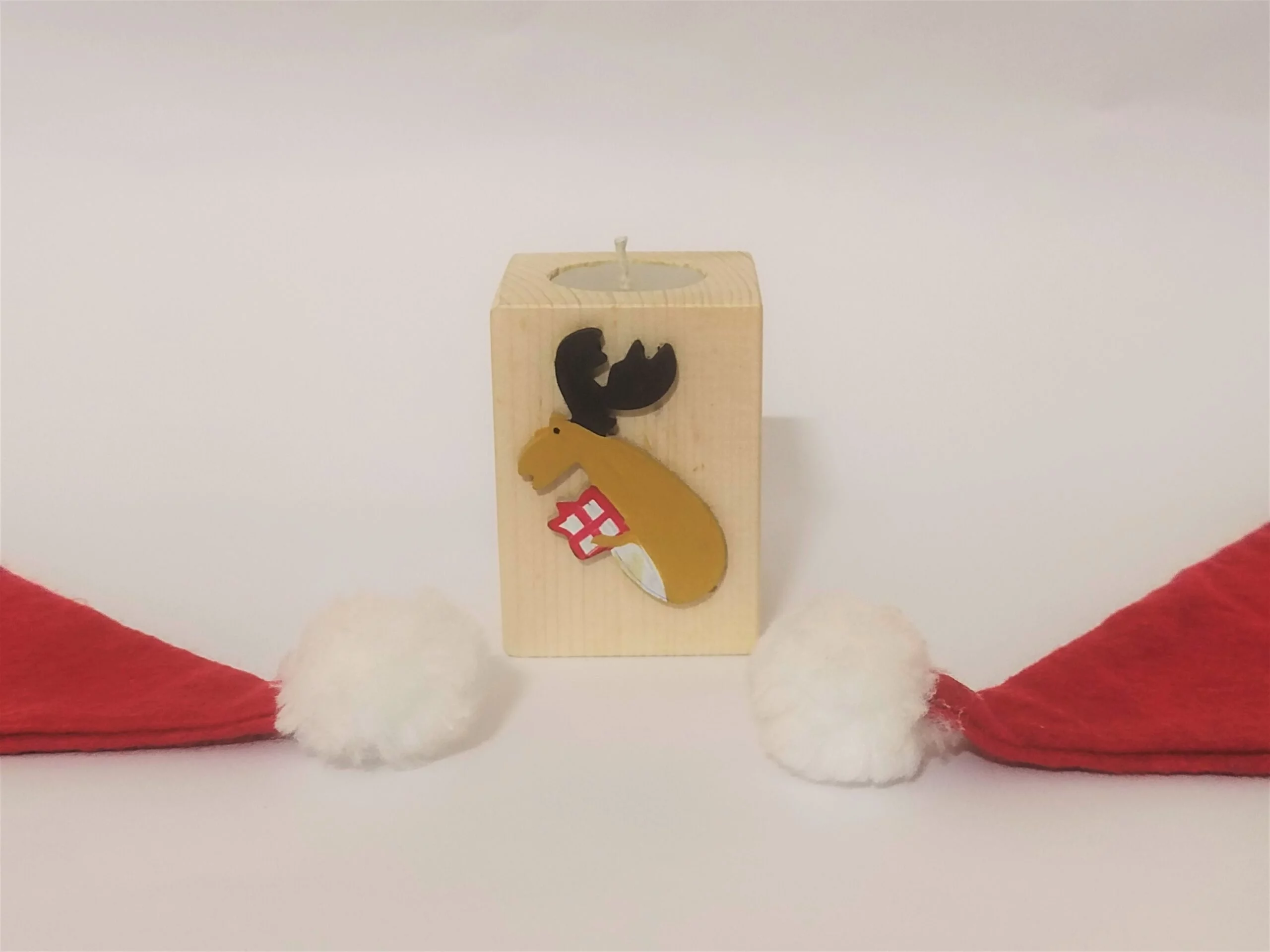 Handmade Wooden Christmas T-Light Candle Holder - Image 7