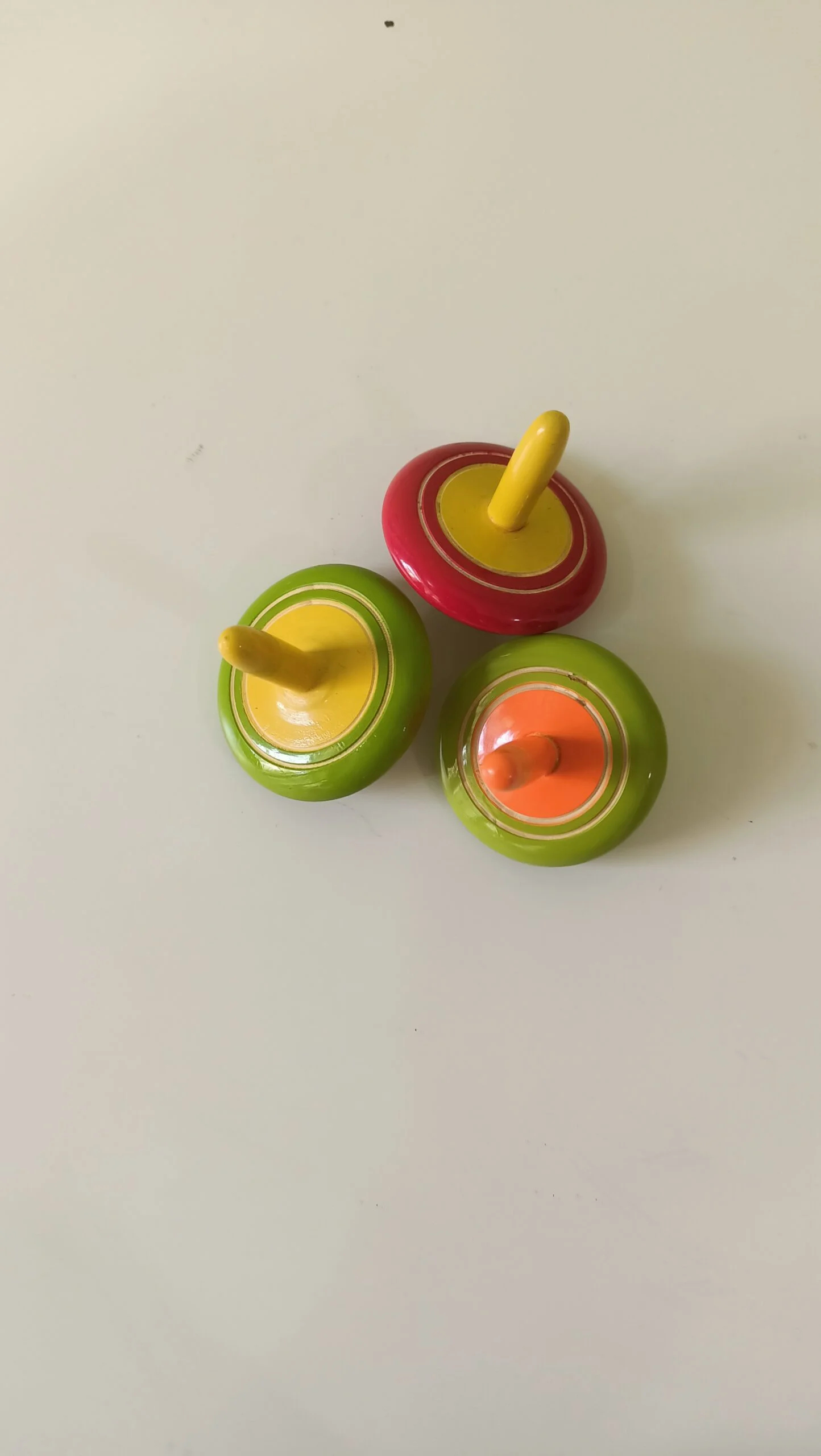 Handmade Wooden Spinning Tops Set of 3
