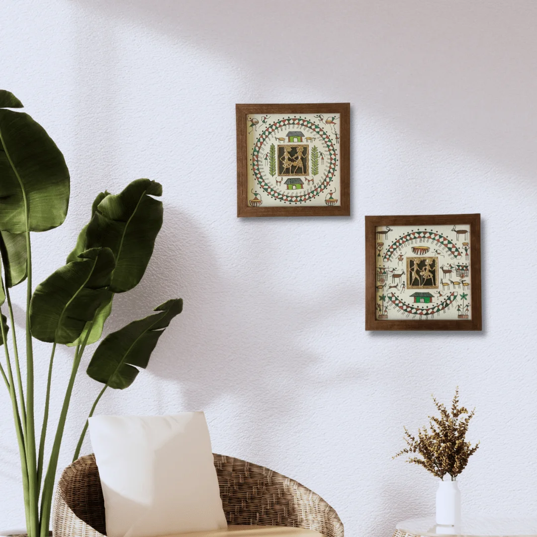 Dhokra-Saura Tribal Art wall frame