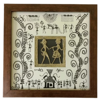 Dhokra-Saura Tribal Art wall frame - Image 2