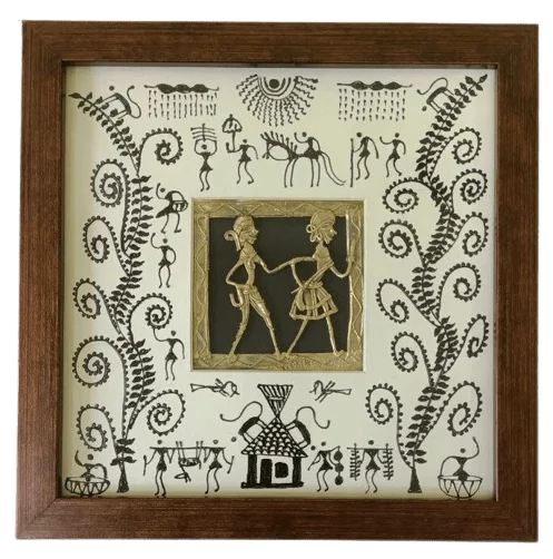 Dhokra-Saura Tribal Art wall frame - Image 2