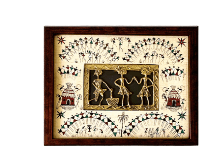 Dhokra-Saura Tribal Art wall frame - Image 2