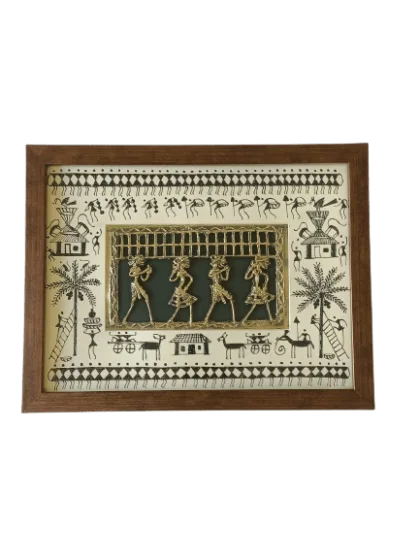 Dhokra-Saura Tribal Art wall frame - Image 2
