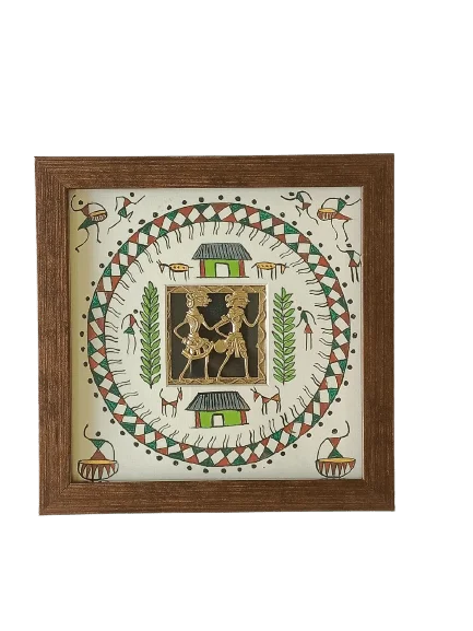 Dhokra-Saura Tribal Art wall frame - Image 2