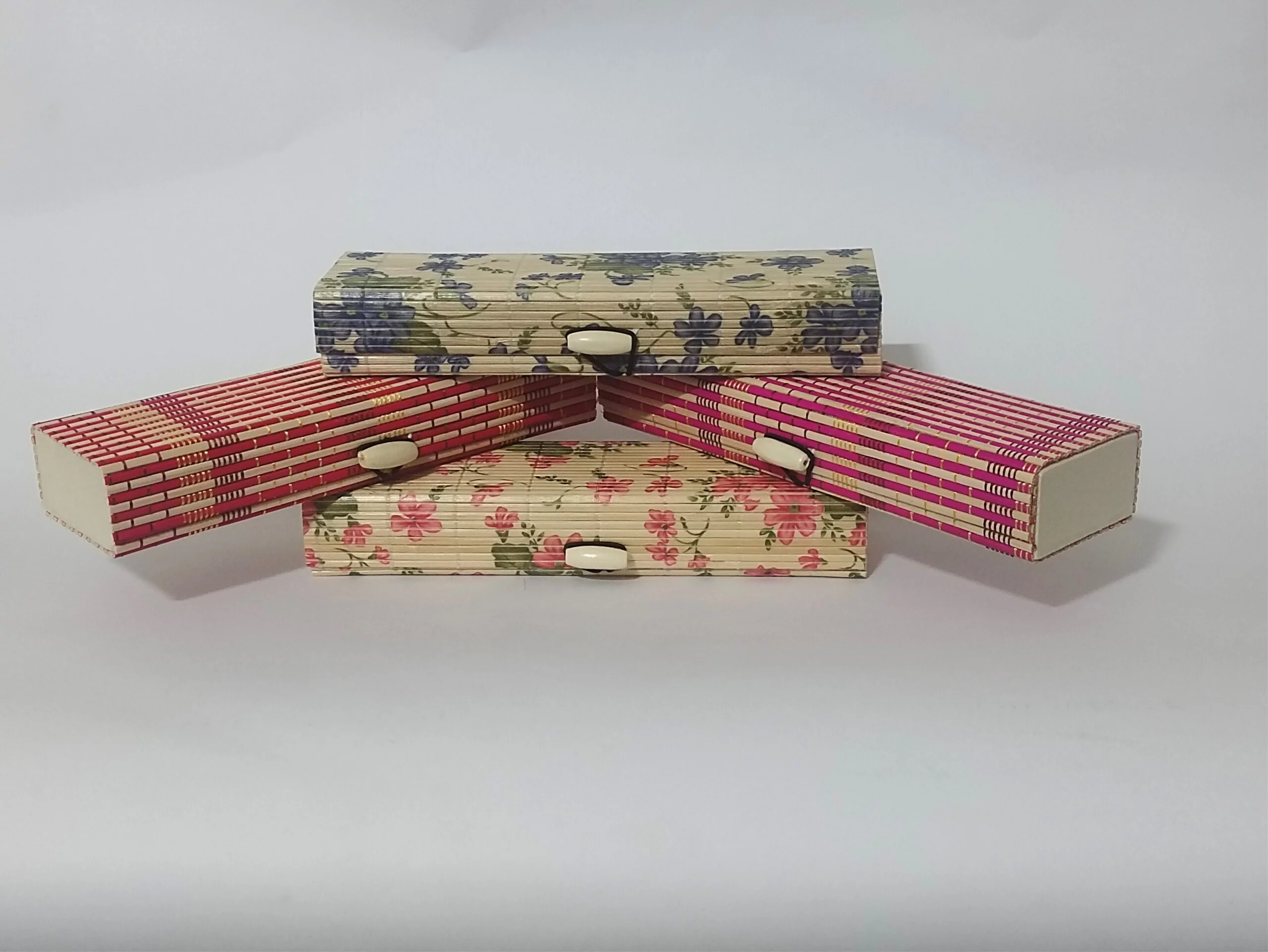 Handcrafted Bamboo Rectangular Gift/Pencil Box (Set of 3) - Image 5