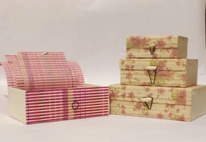 Handcrafted Bamboo Nested Gift/Storage Box (Set of 3) - Image 4