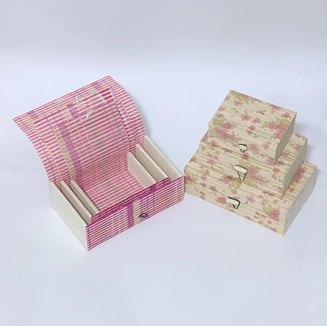 Handcrafted Bamboo Nested Gift/Storage Box (Set of 3)