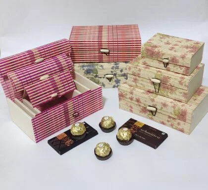 Handcrafted Bamboo Nested Gift/Storage Box (Set of 3) - Image 5