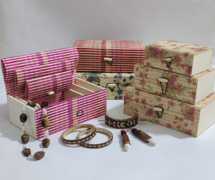 Handcrafted Bamboo Nested Gift/Storage Box (Set of 3) - Image 2