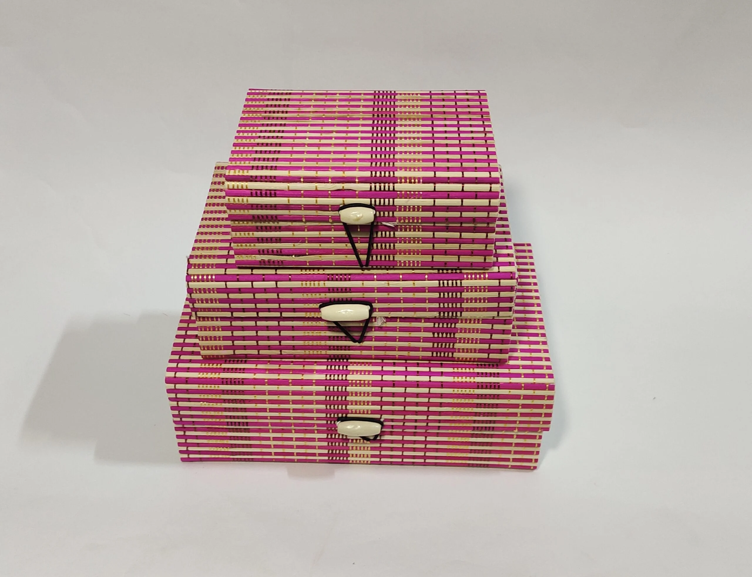 Handcrafted Bamboo Nested Gift/Storage Box (Set of 3) - Image 3