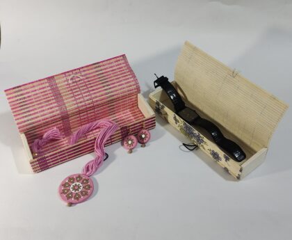 Handcrafted Bamboo Rectangular Gift/Pencil Box (Set of 3) - Image 3