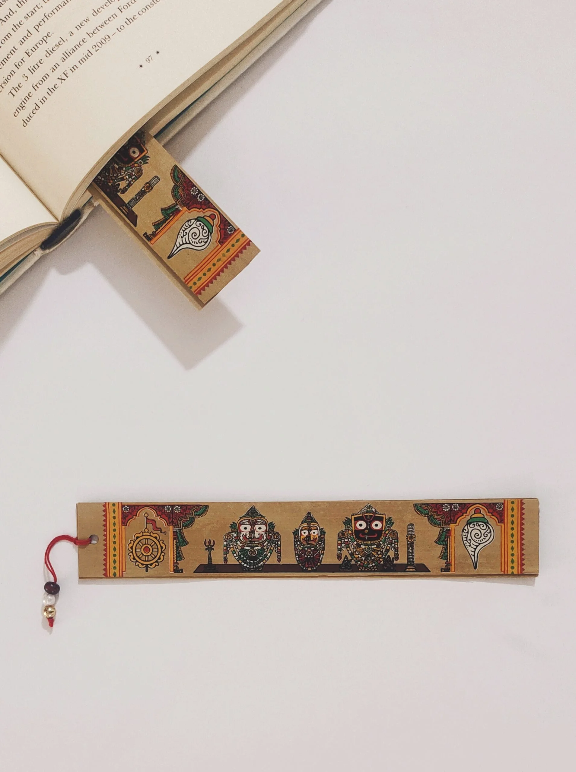 Handcrafted Palm Leaf (Taal-Patra) Bookmark with Lord Jagannath motifs