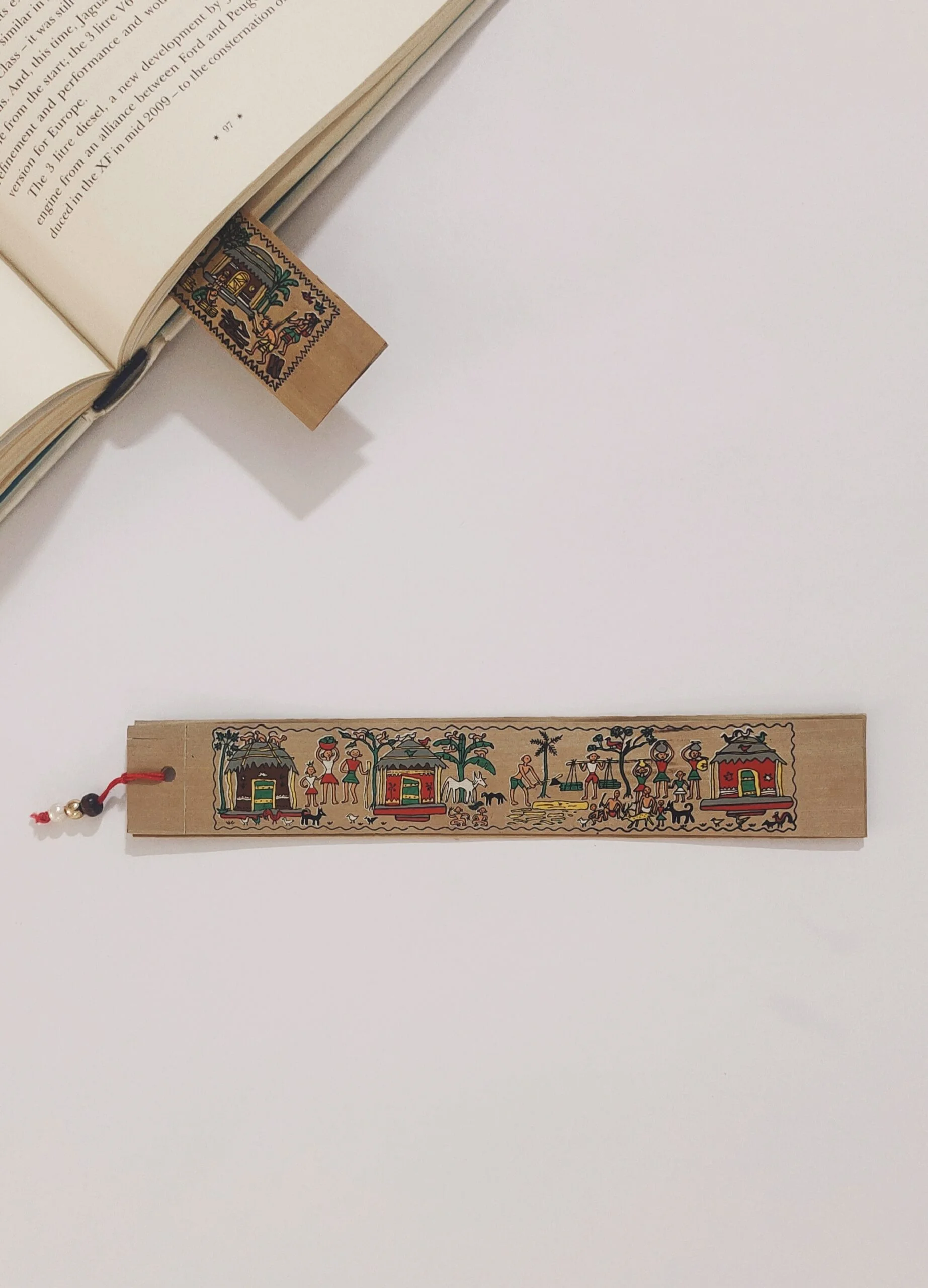 Handcrafted Palm Leaf (Taal-Patra) Bookmark with Tribal motifs